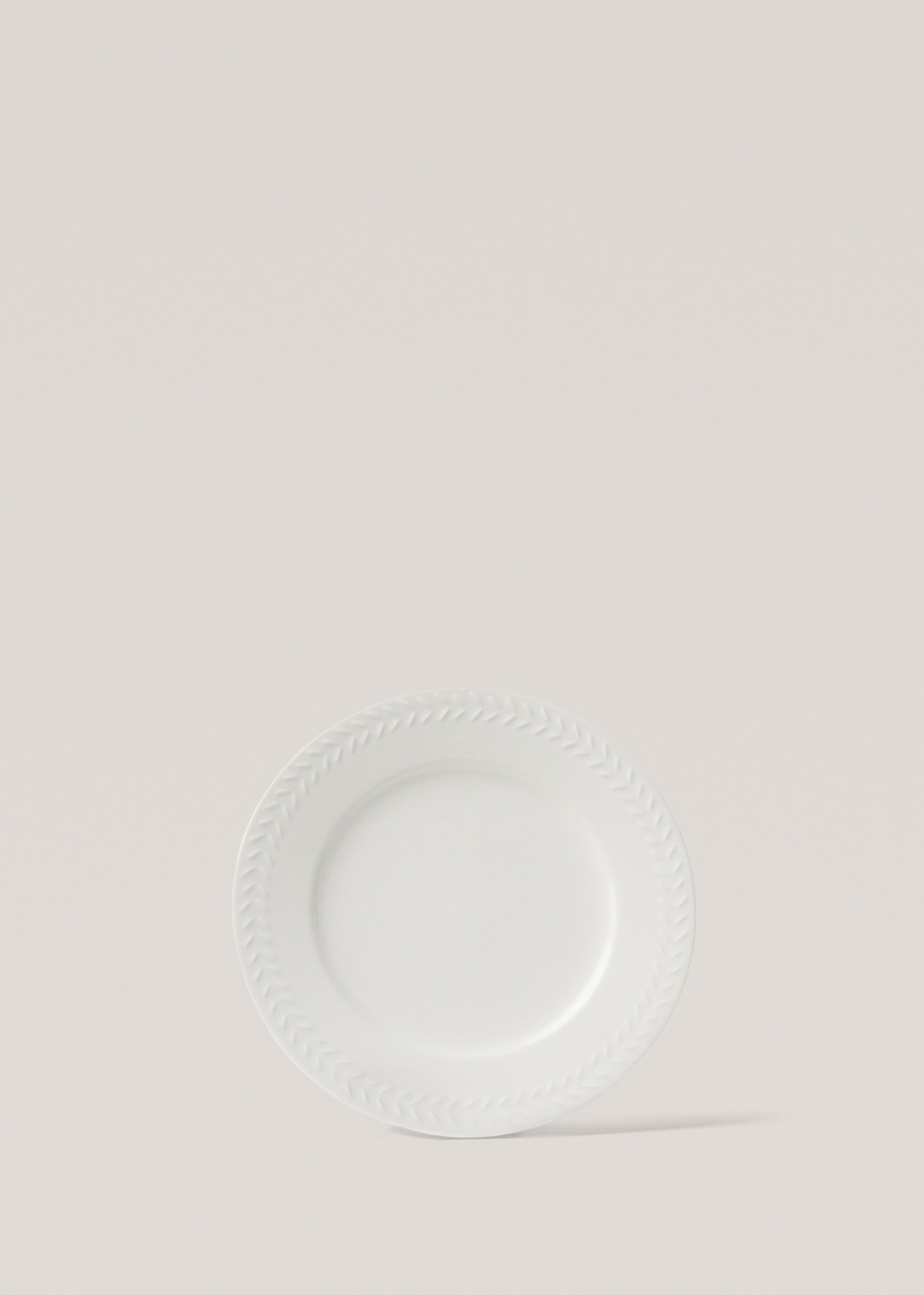 Assiette plate grès relief chevrons - Article sans modèle