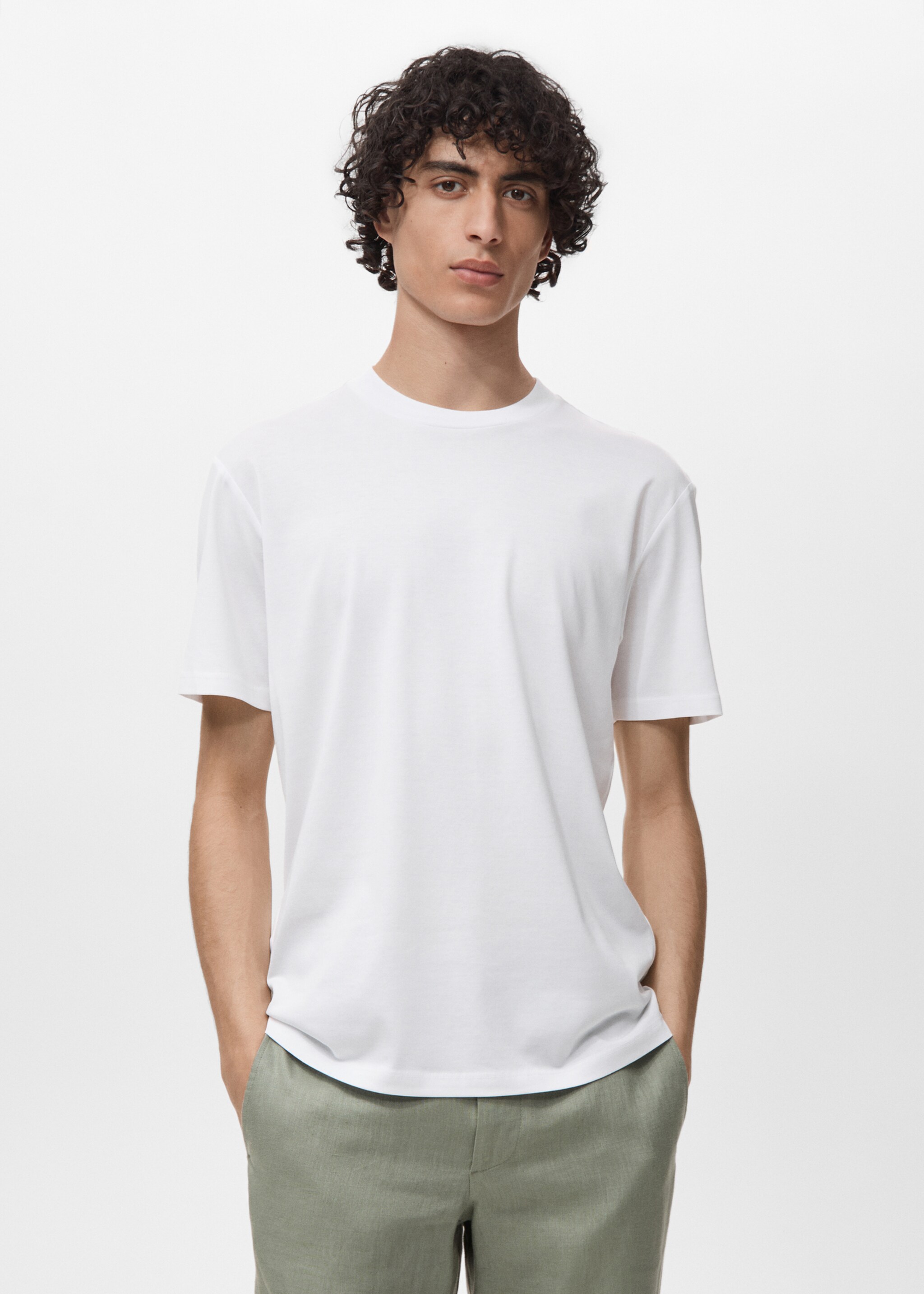 100% cotton slim-fit t-shirt - Medium plane