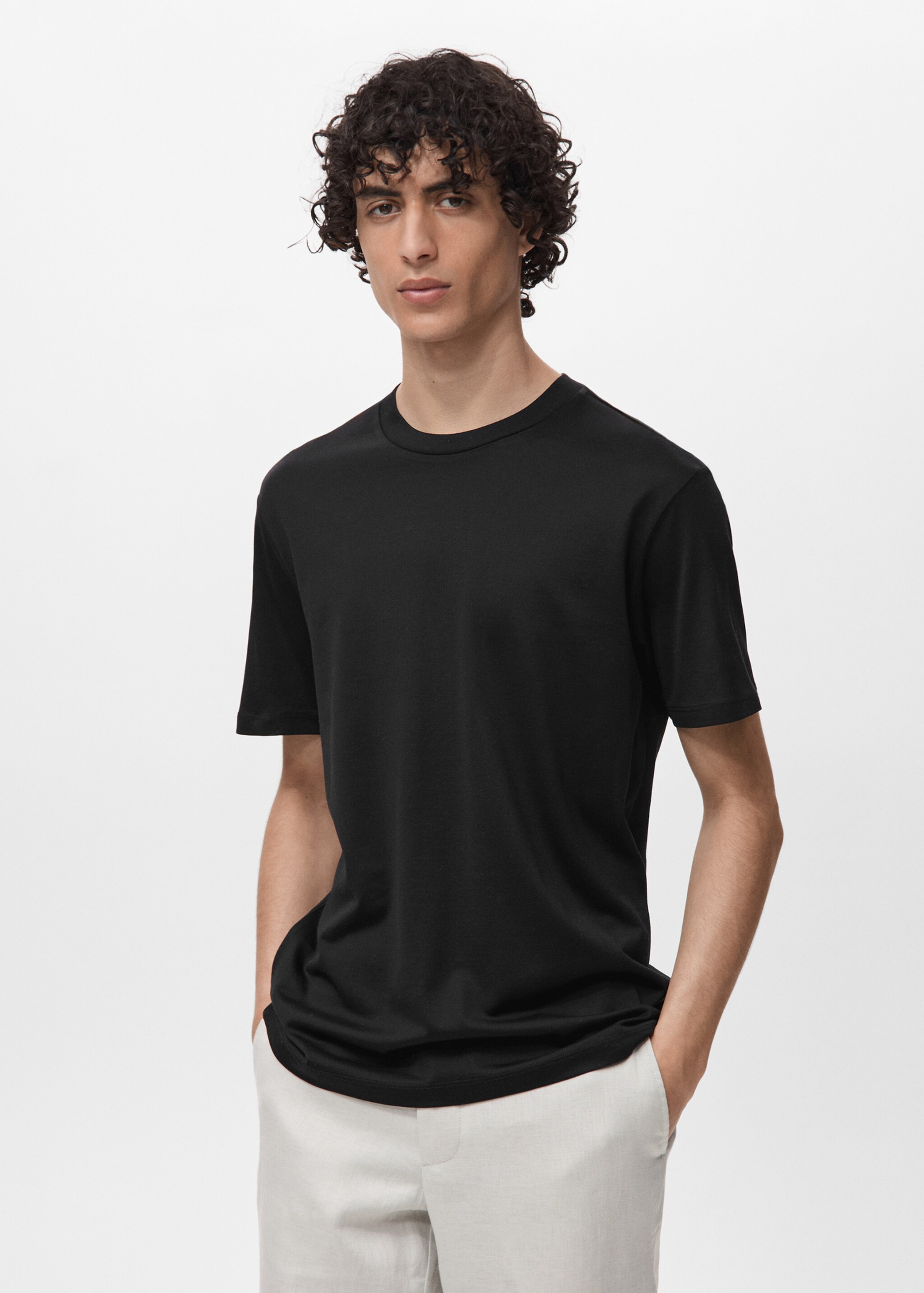 100% cotton slim-fit t-shirt - Medium plane