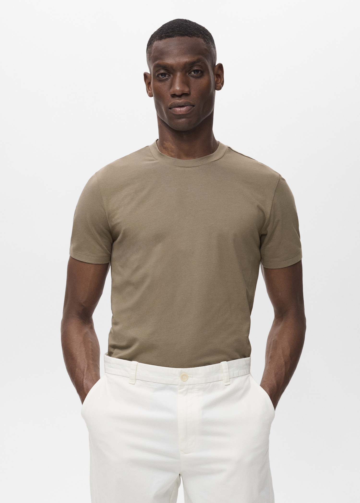 Stretch cotton T-shirt - Medium plane