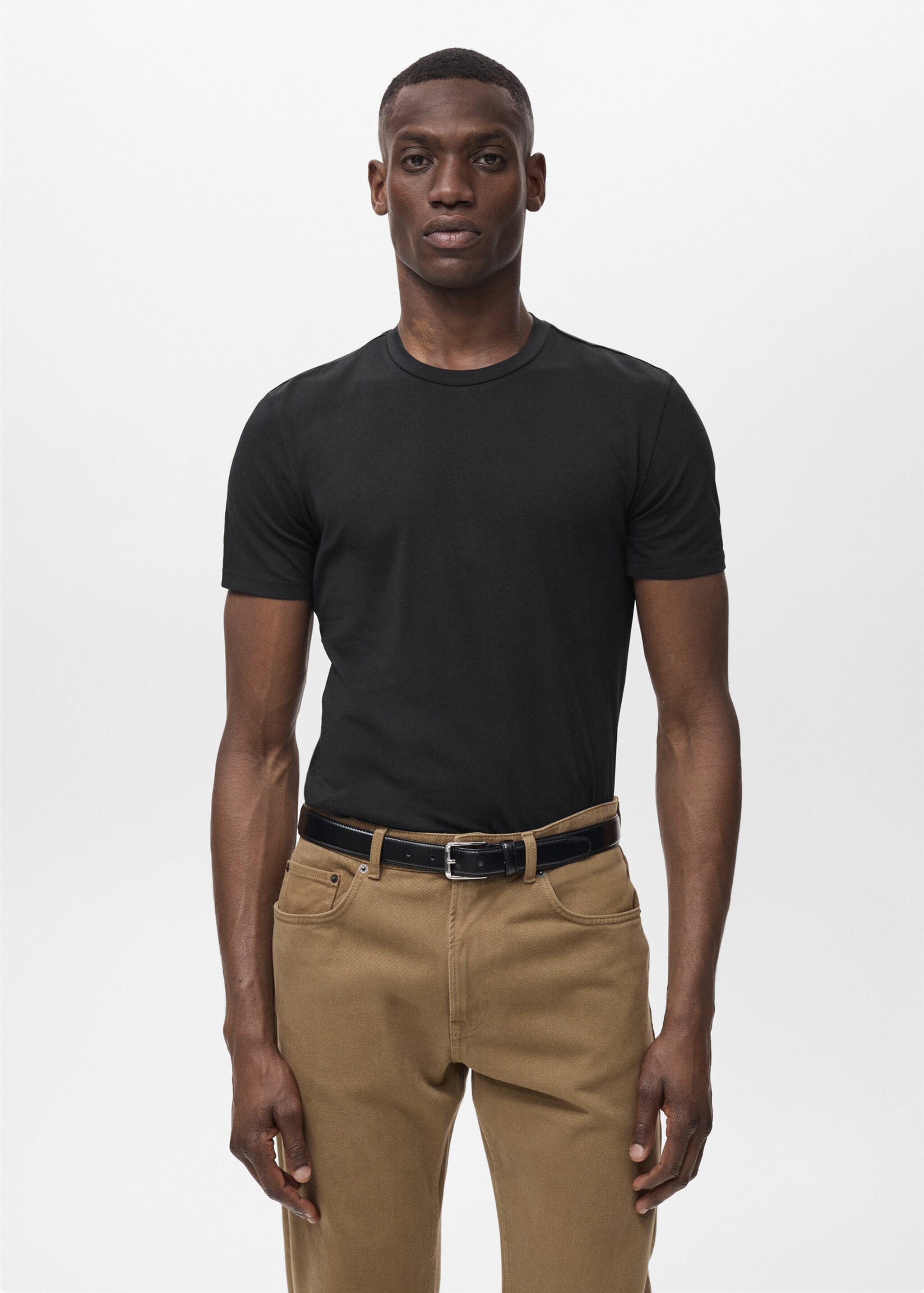 Stretch cotton T-shirt - Medium plane