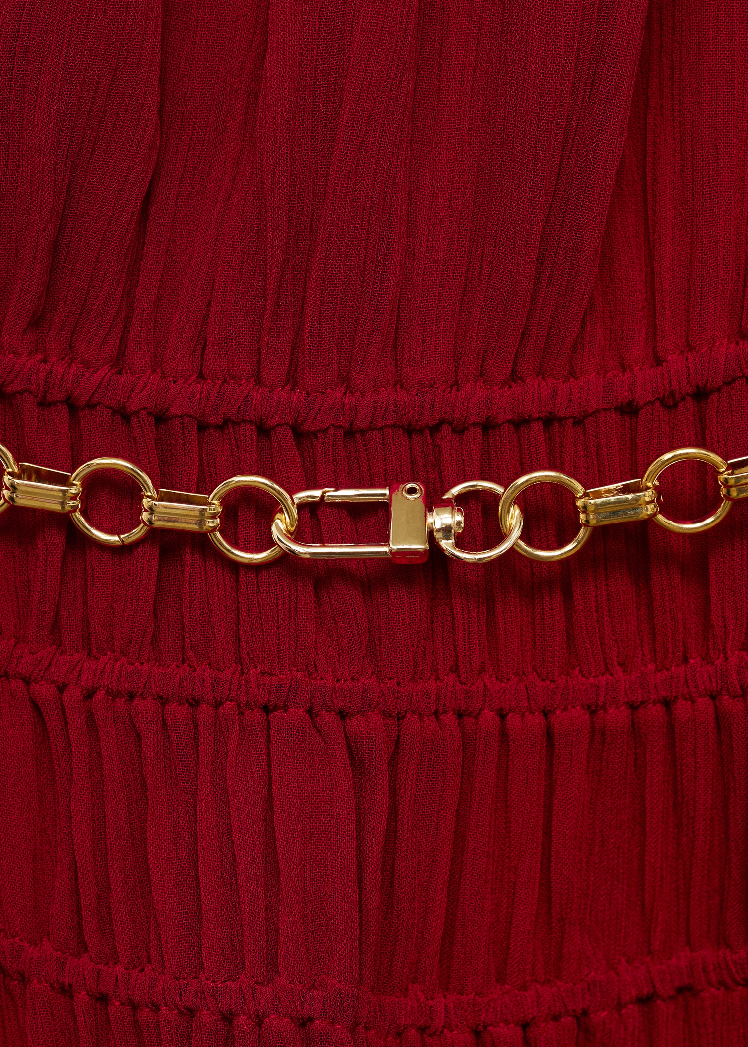 Asymmetrical gathered dress with belt - Details of the article 0