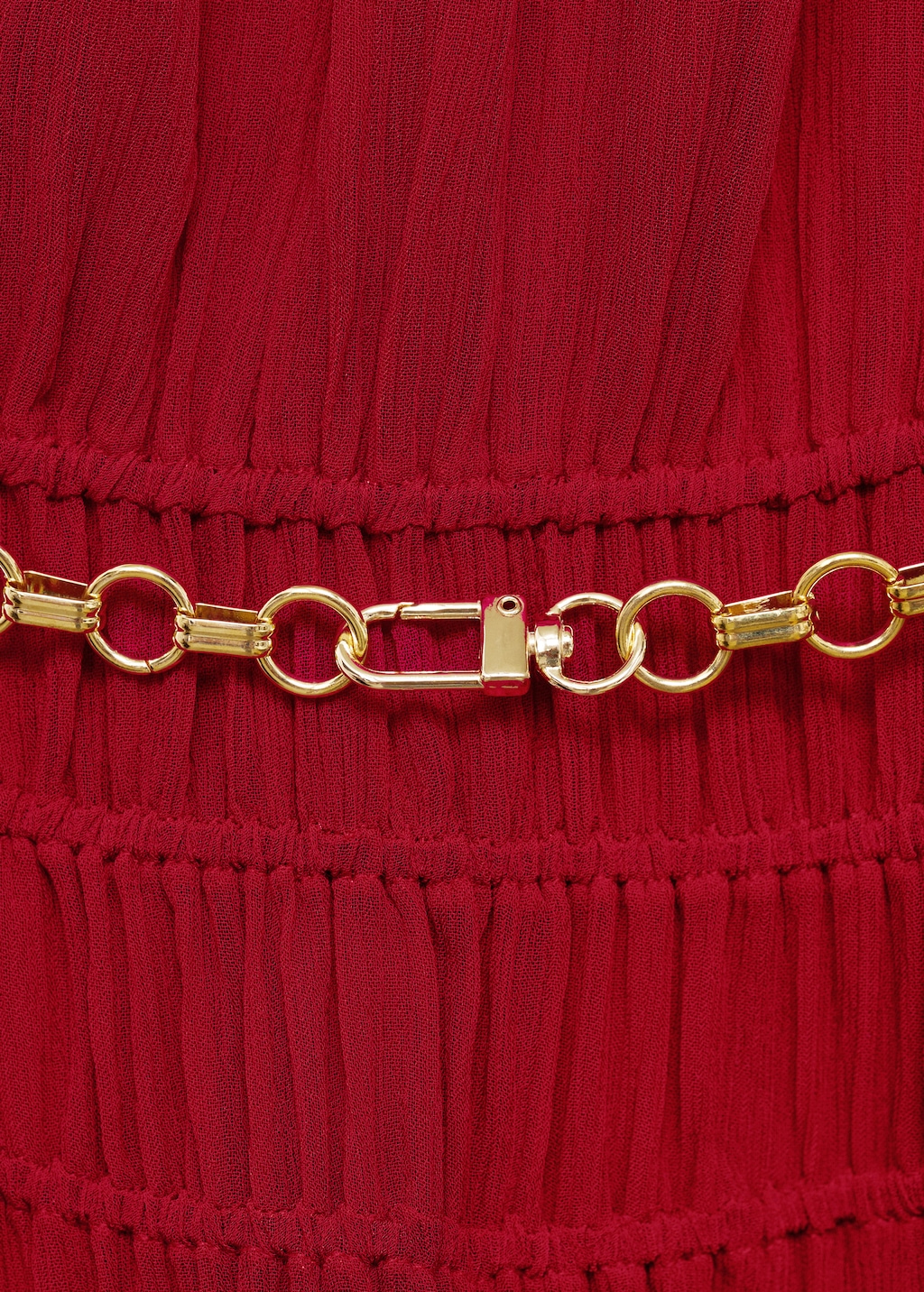 Asymmetrical gathered dress with belt