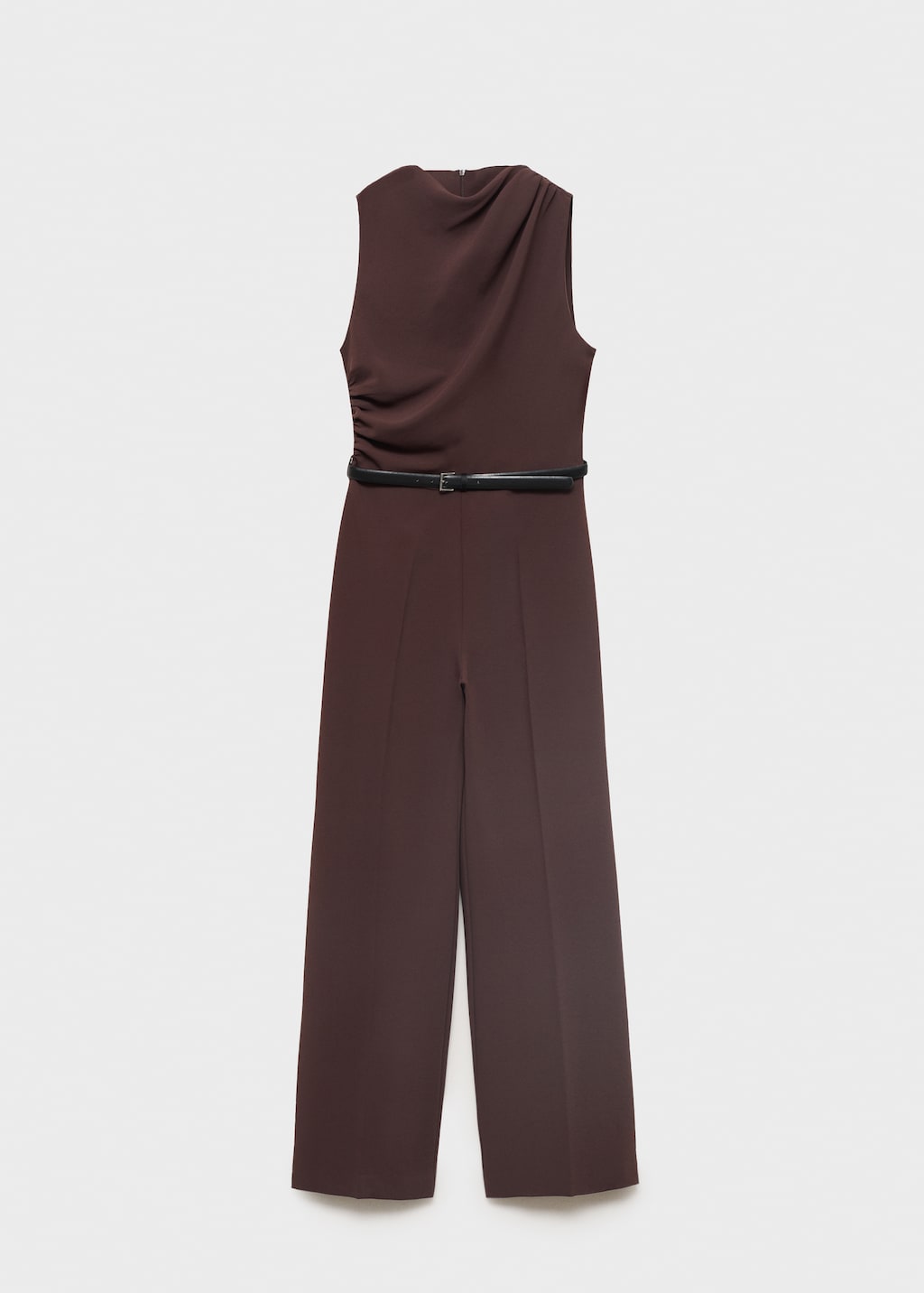 Mango Long jumpsuit with draped neck and belt