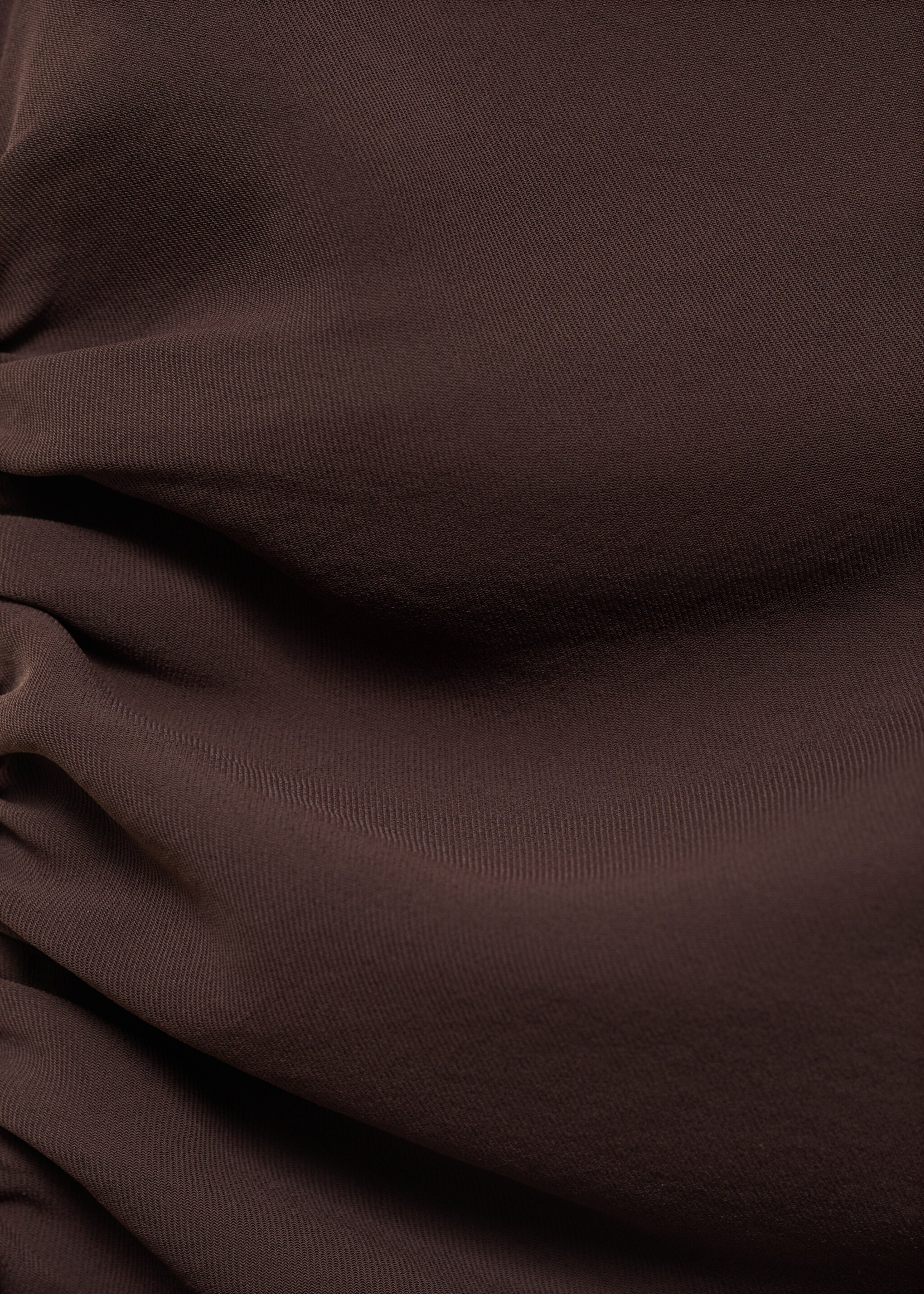 Long jumpsuit with draped neck and belt - Details of the article 2, Chocolate. Ref: 17981260-00.