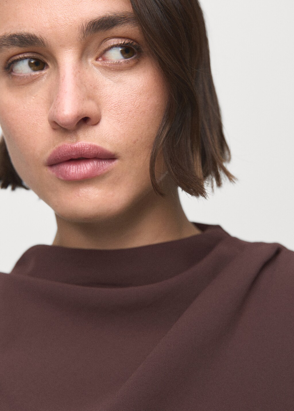 Mango Long jumpsuit with draped neck and belt