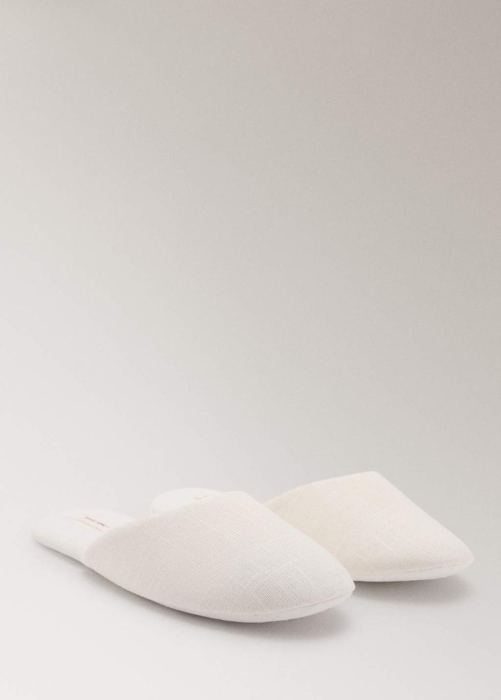 Cotton textured mule slippers ivory white - Woman - 5 - MANGO