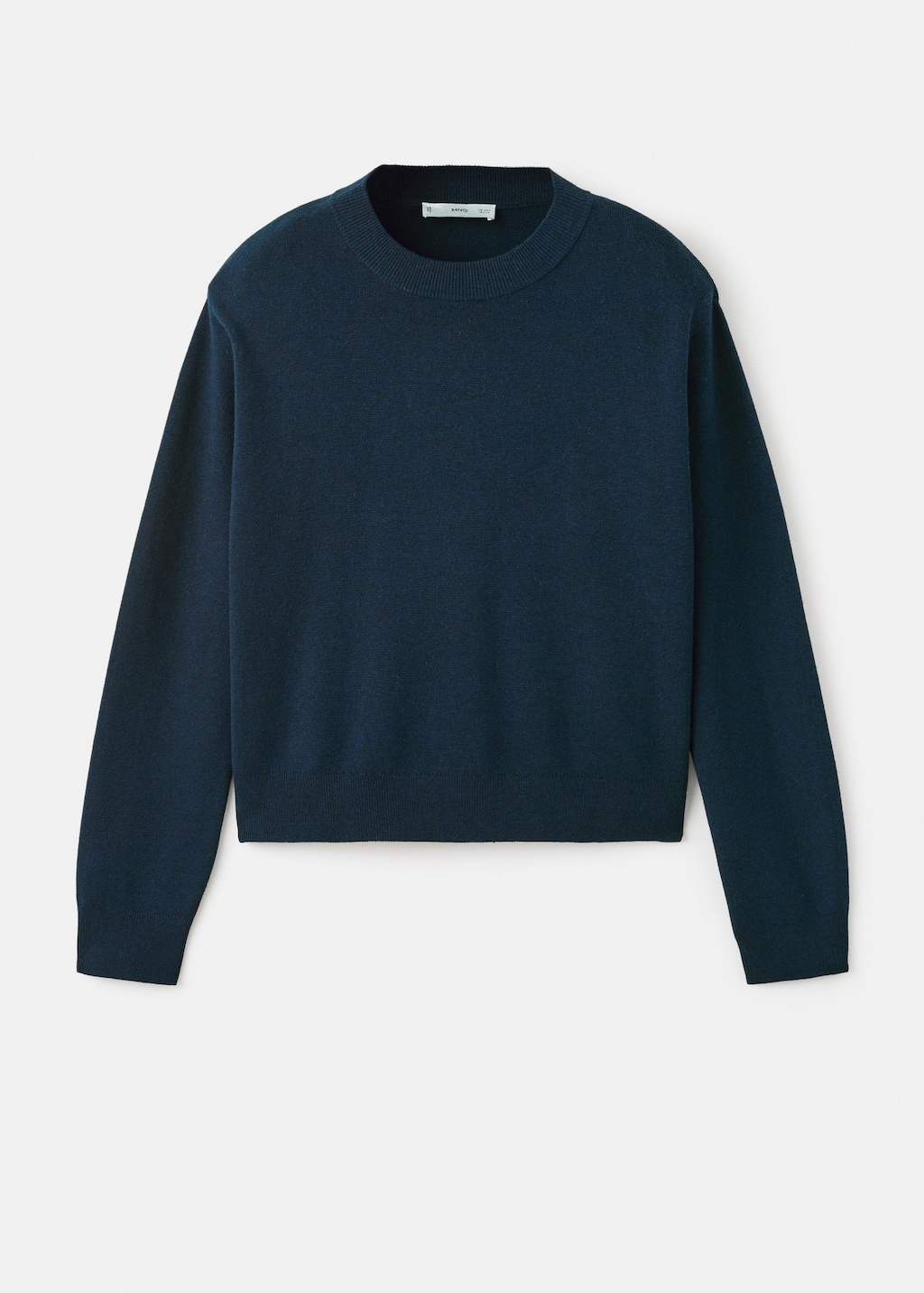 Mango Knitted Wool Blend Sweater Navy In Blue