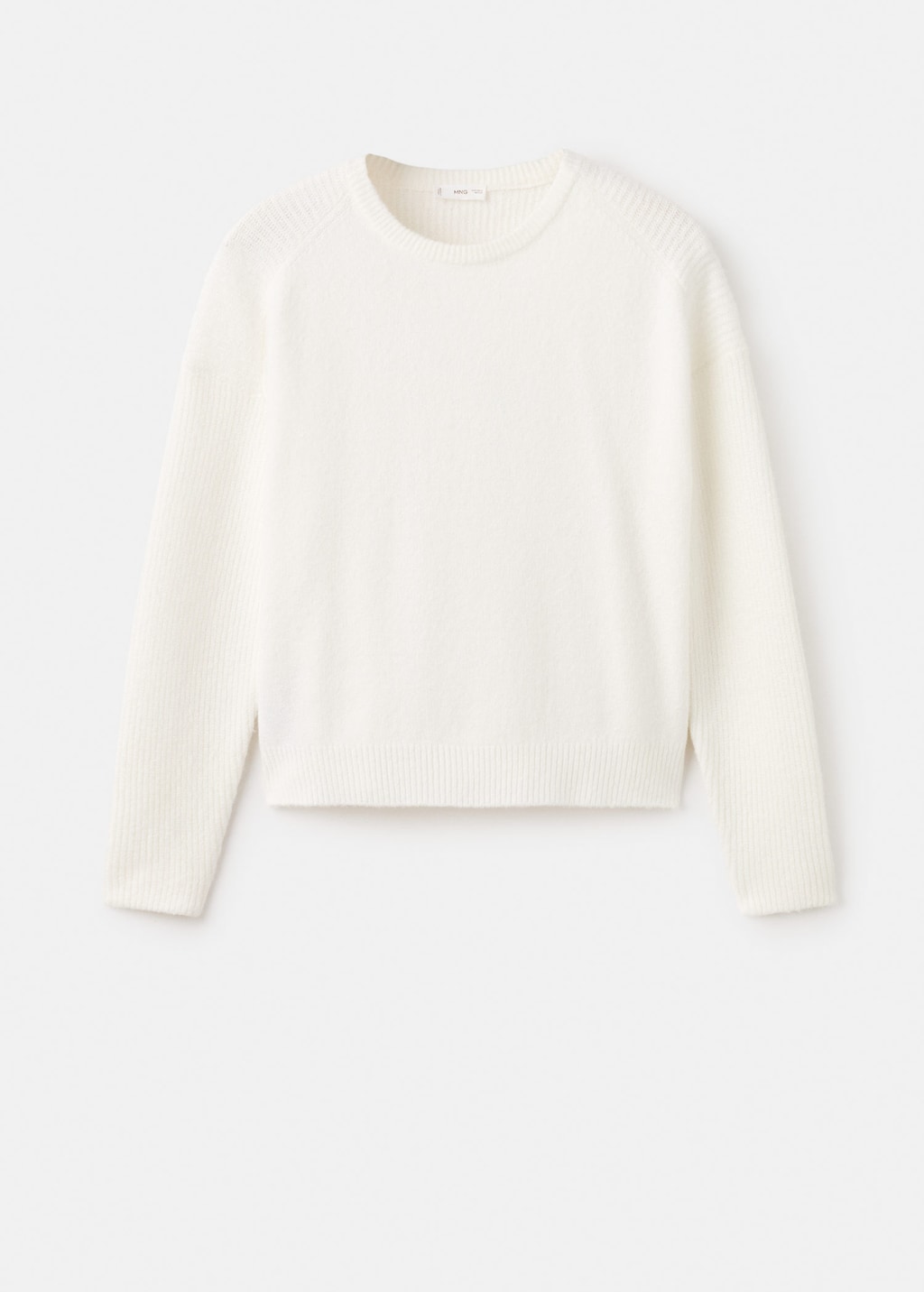 Mango Teen Long-sleeve Knitted Sweater White In Animal Print