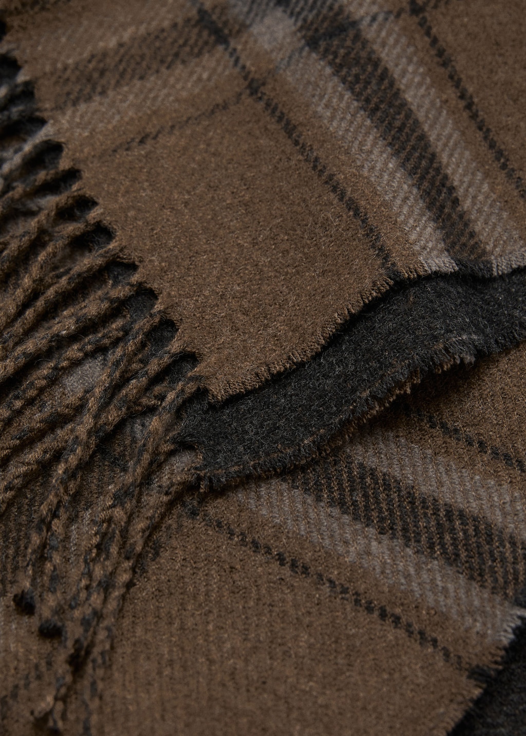 Mango Man Scarf Oxford Khaki In Brown