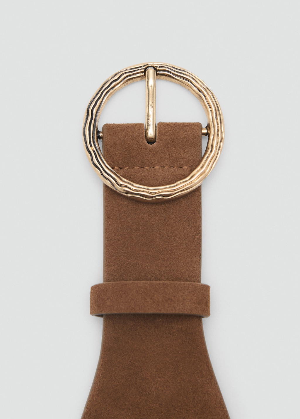Leather obi belt brown - Woman - M - MANGO