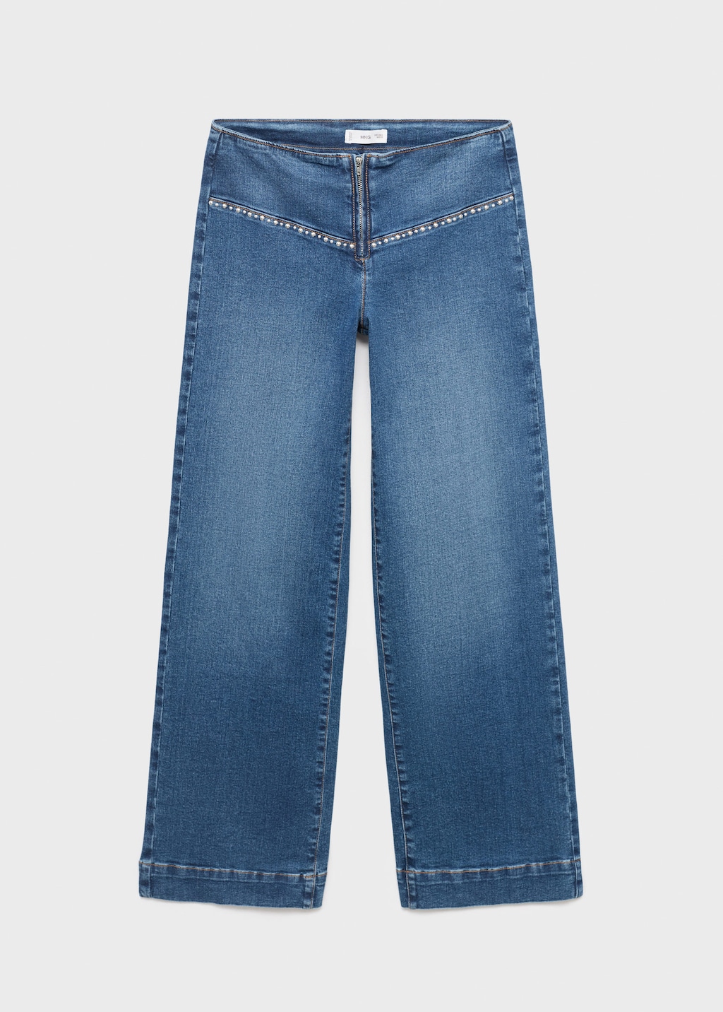 Mango Teen Jean Wideleg Clouté Bleu Foncé - Fille - M -  In Blue