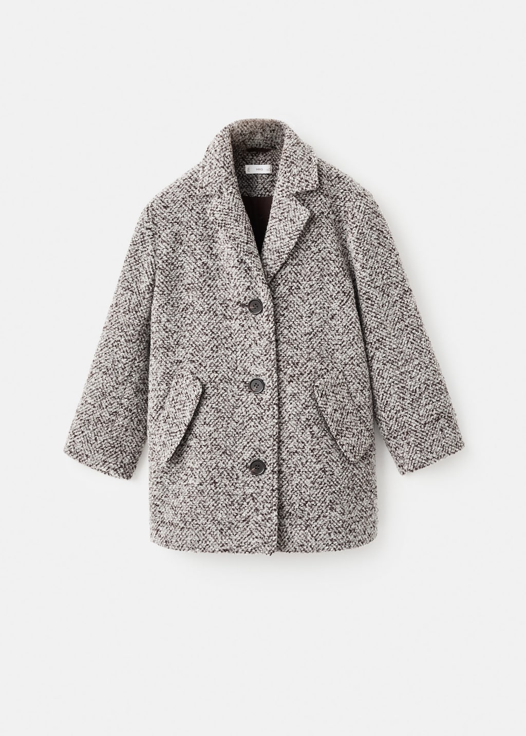 Mango Manteau Jaspé En Laine Marron - Enfants - 13-14 Ans -  Kids In Brown