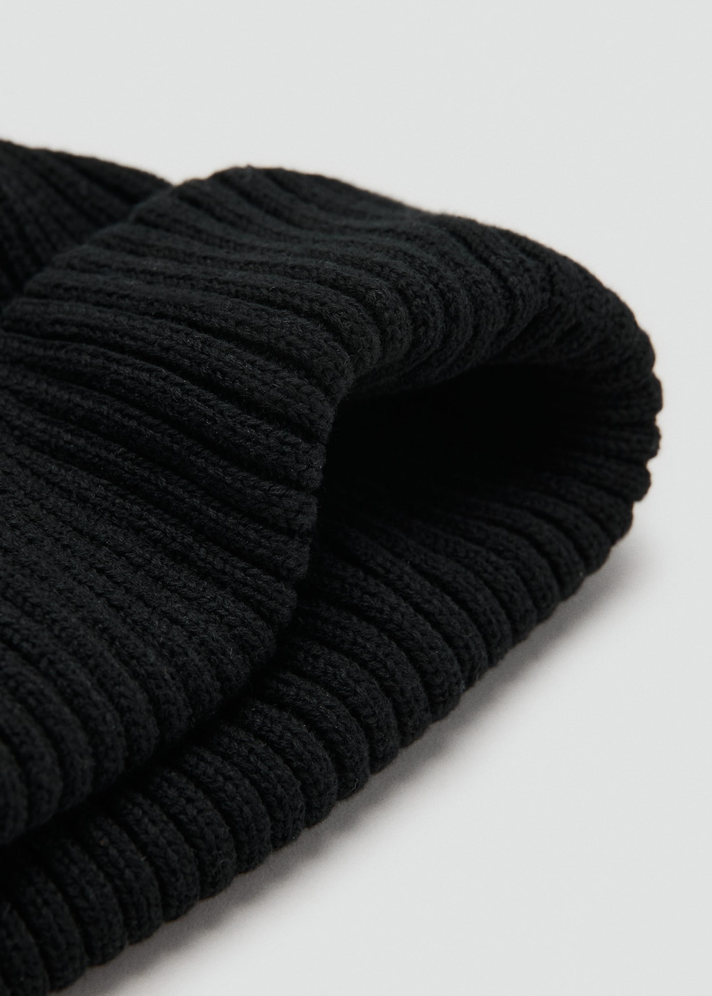 Mango Man Rib-knit Cotton Hat Black