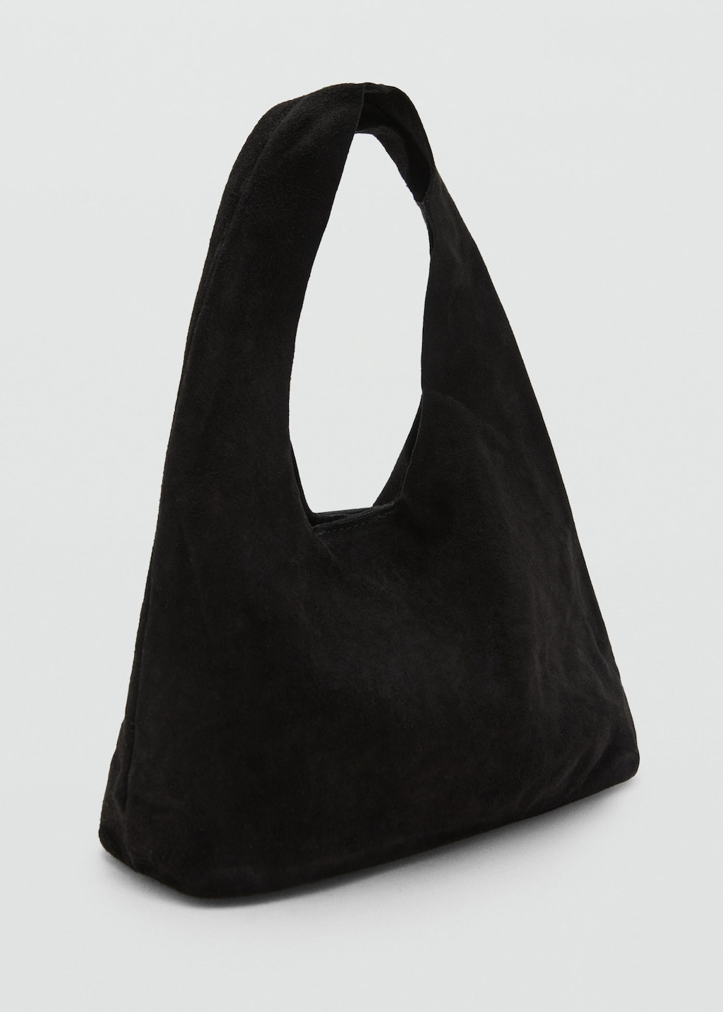 Mango Teen Suede Leather Bag Black