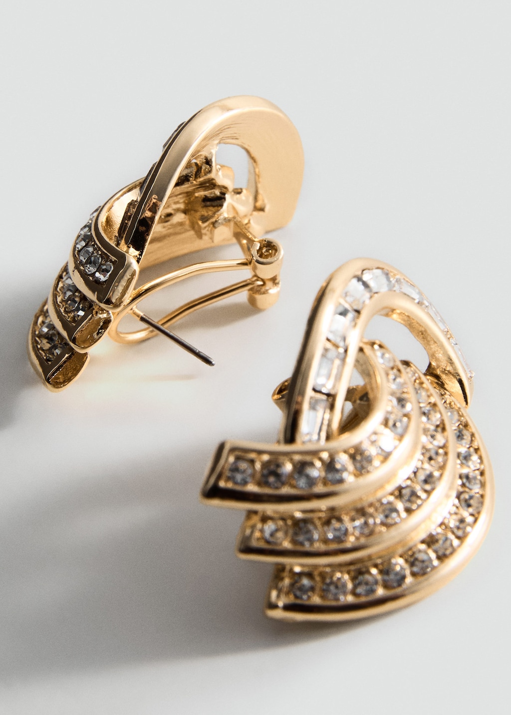 Mango Combined Crystal Earrings Gold