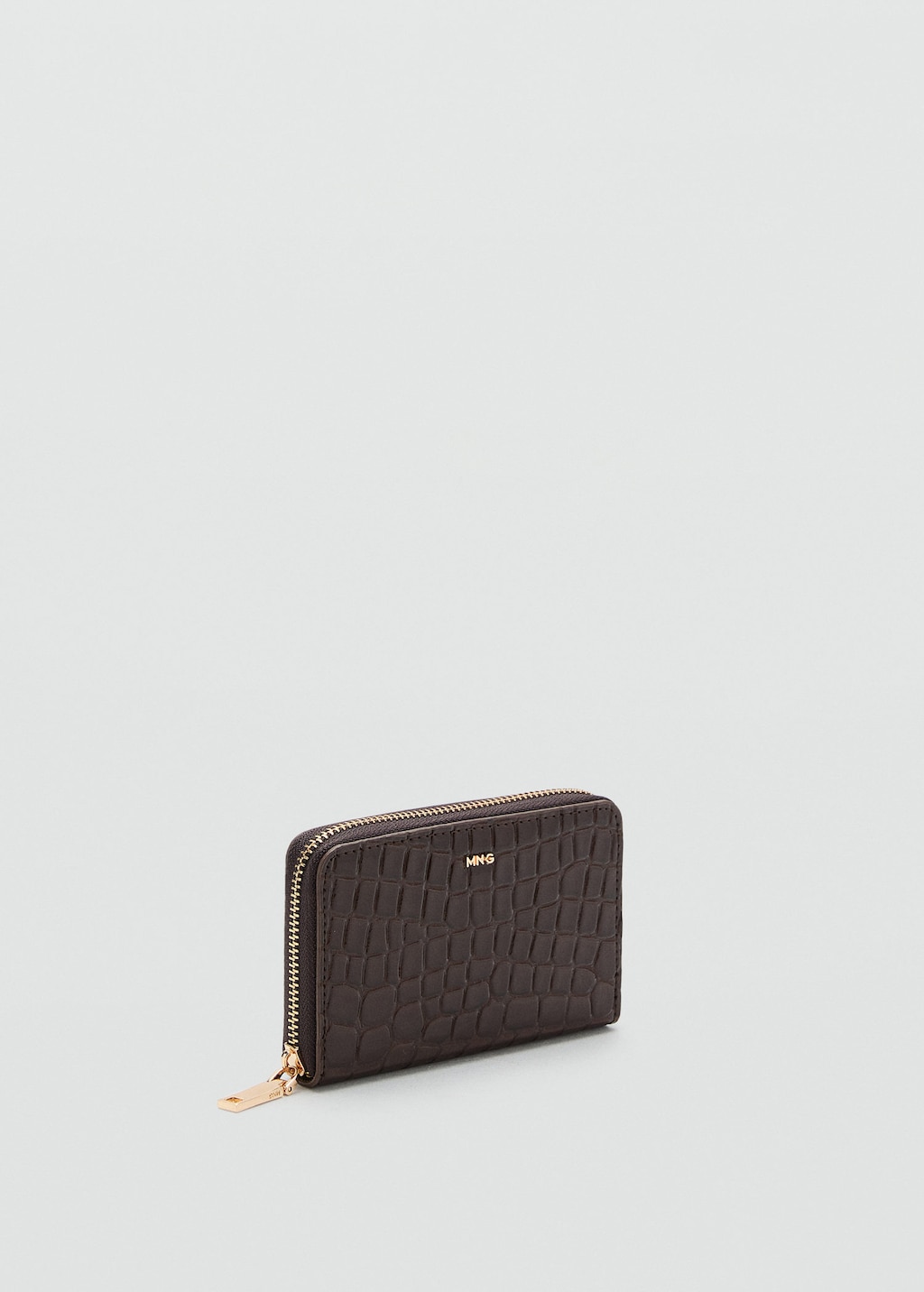 Mango Medium Crocodile Wallet Chocolate In Brown