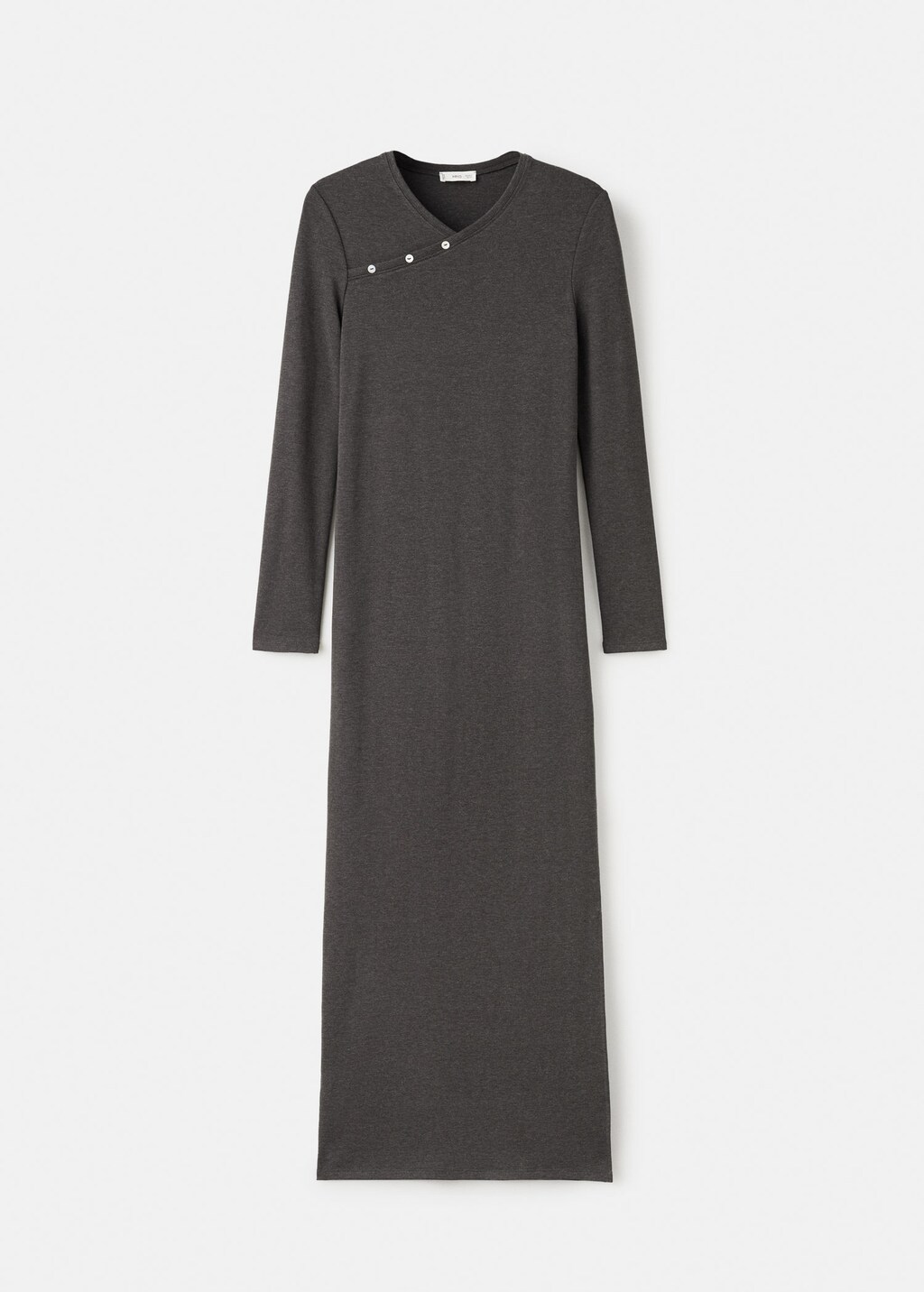 Mango Teen Long Wrap Dress Dark Heather Grey In Gray