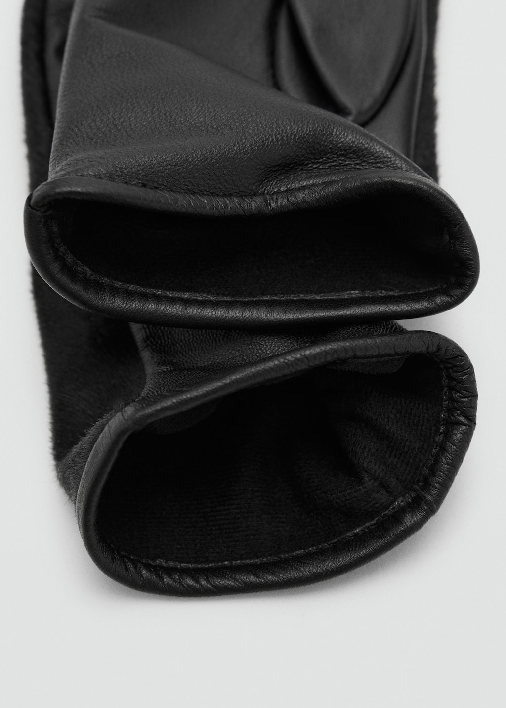 Mango Leather And Fur-effect Gloves Black