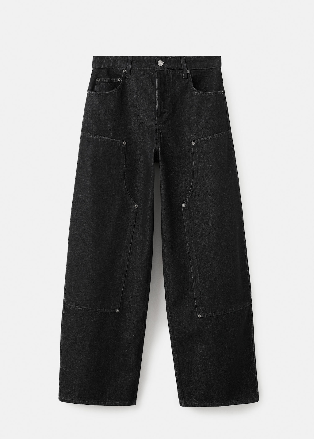Mango Barrel Jeans With Patches Black