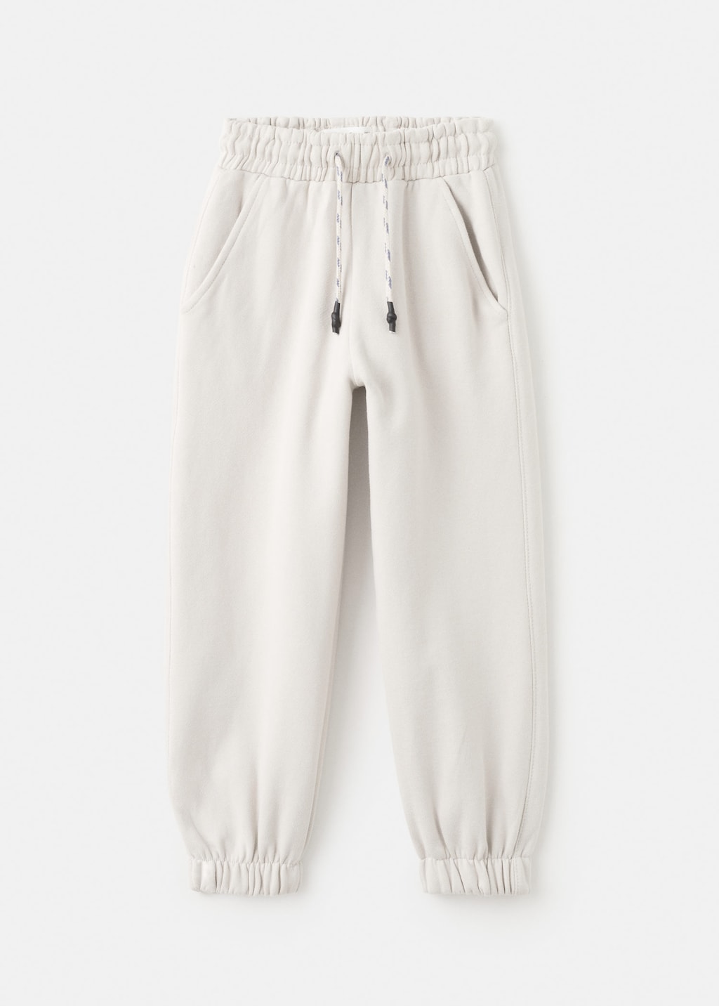 Mango Kids' Trousers Ice Grey In White