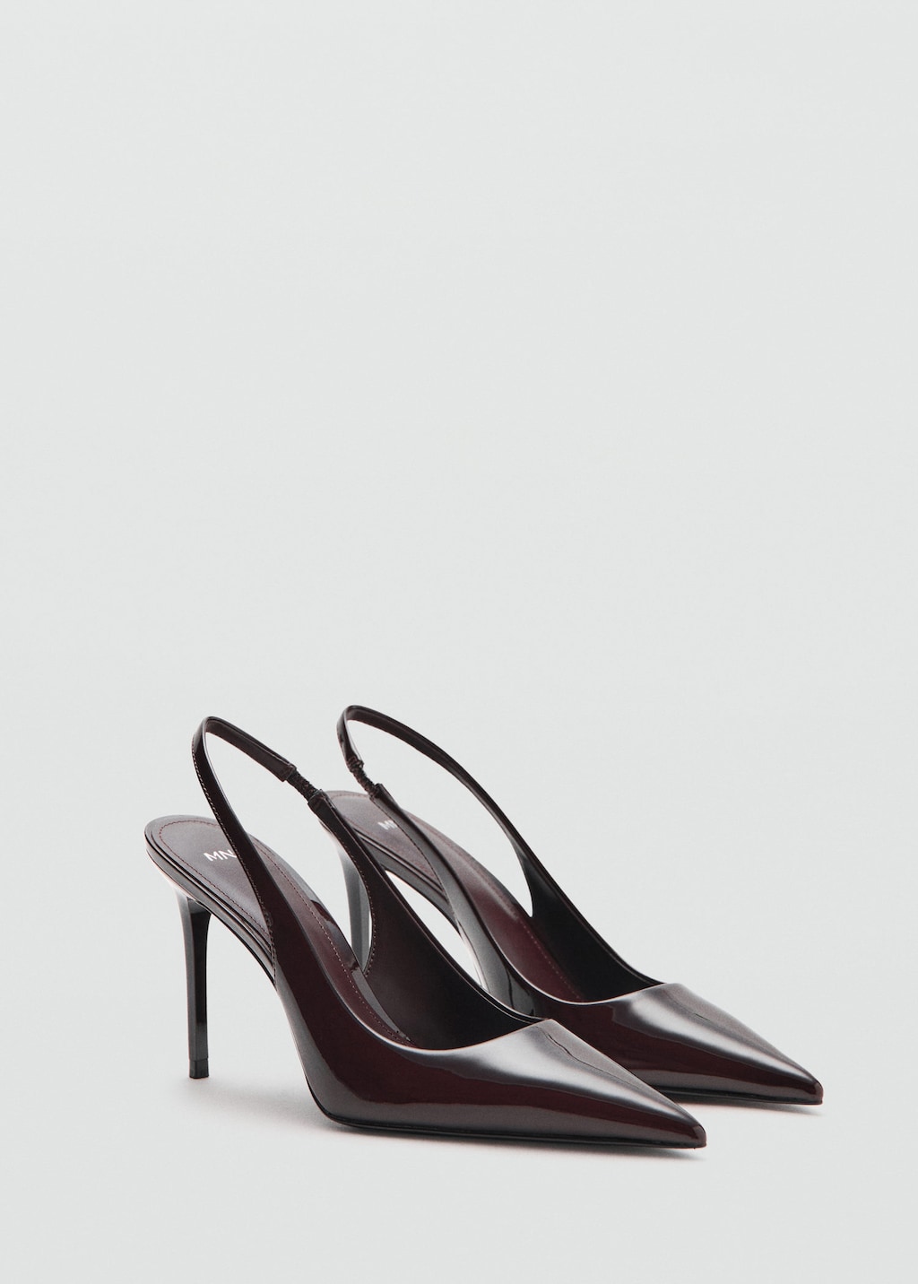 Mango Patent Leather Heel Shoes Burgundy In Multi