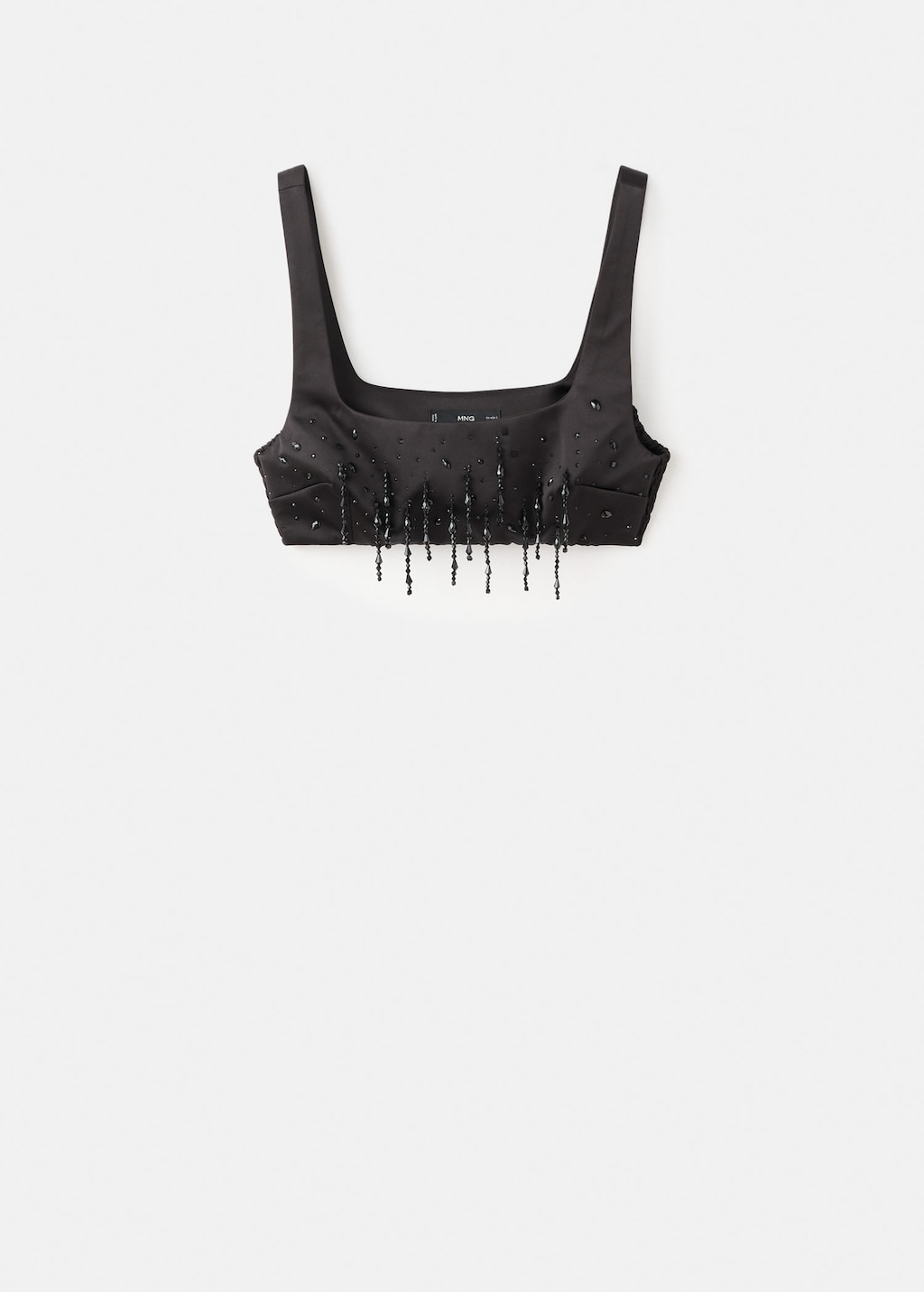 Mango Crop Top À Perles Noir - Femme - L -  In Black