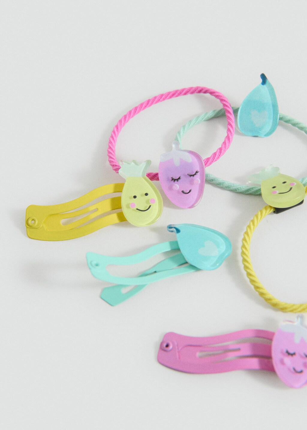 Pack of rubber bands and clips yellow - Kids - One size - MANGO KIDS