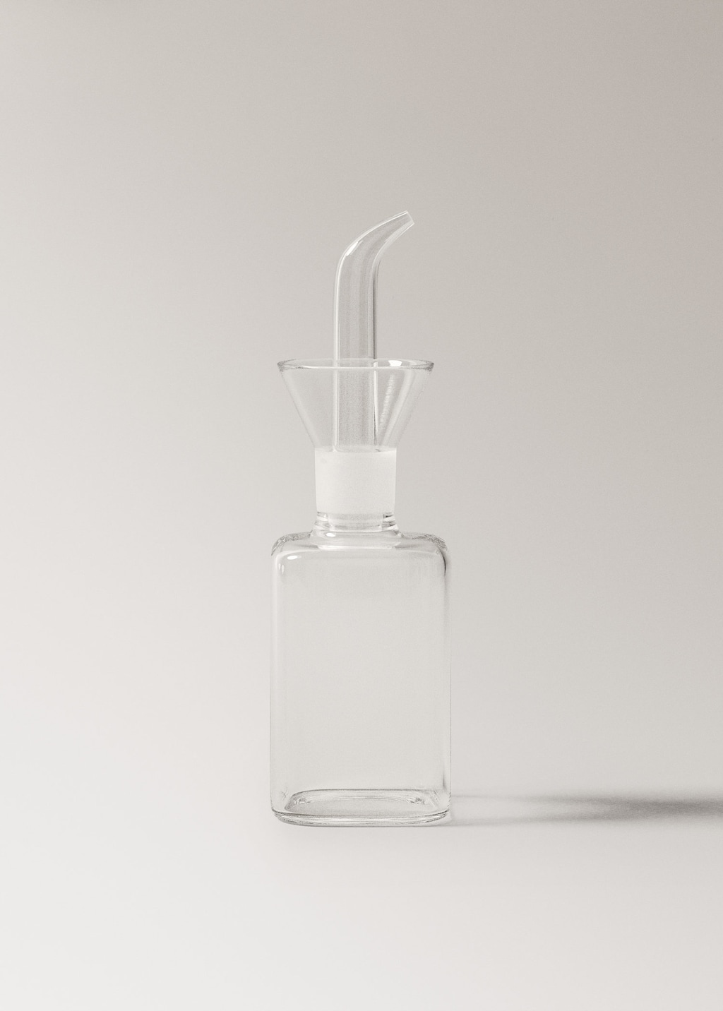 Mango Home Small Transparent Borosilicate Oil Cruet Off White