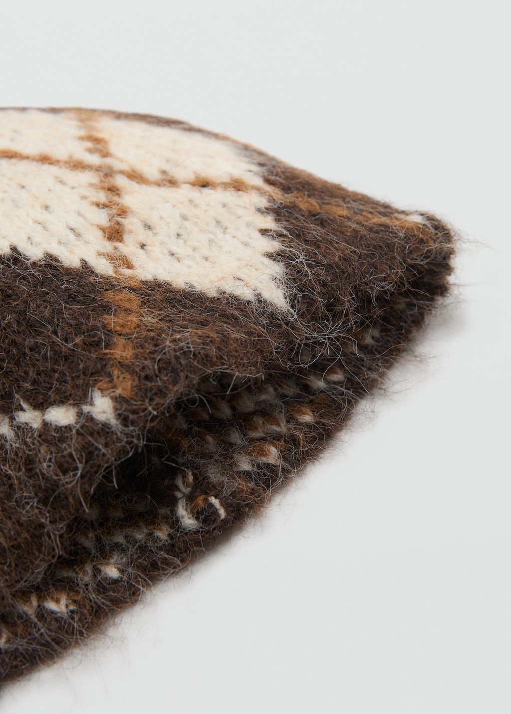 Mango Argyle Hat Brown