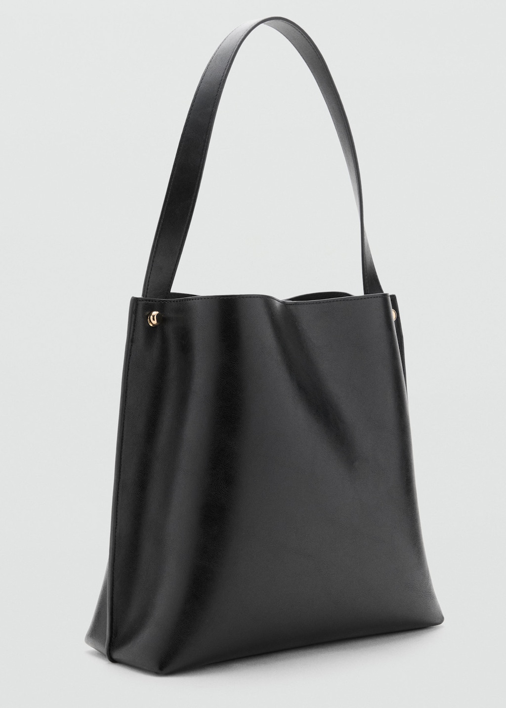 Mango Bucket Bag With Metal Details Black