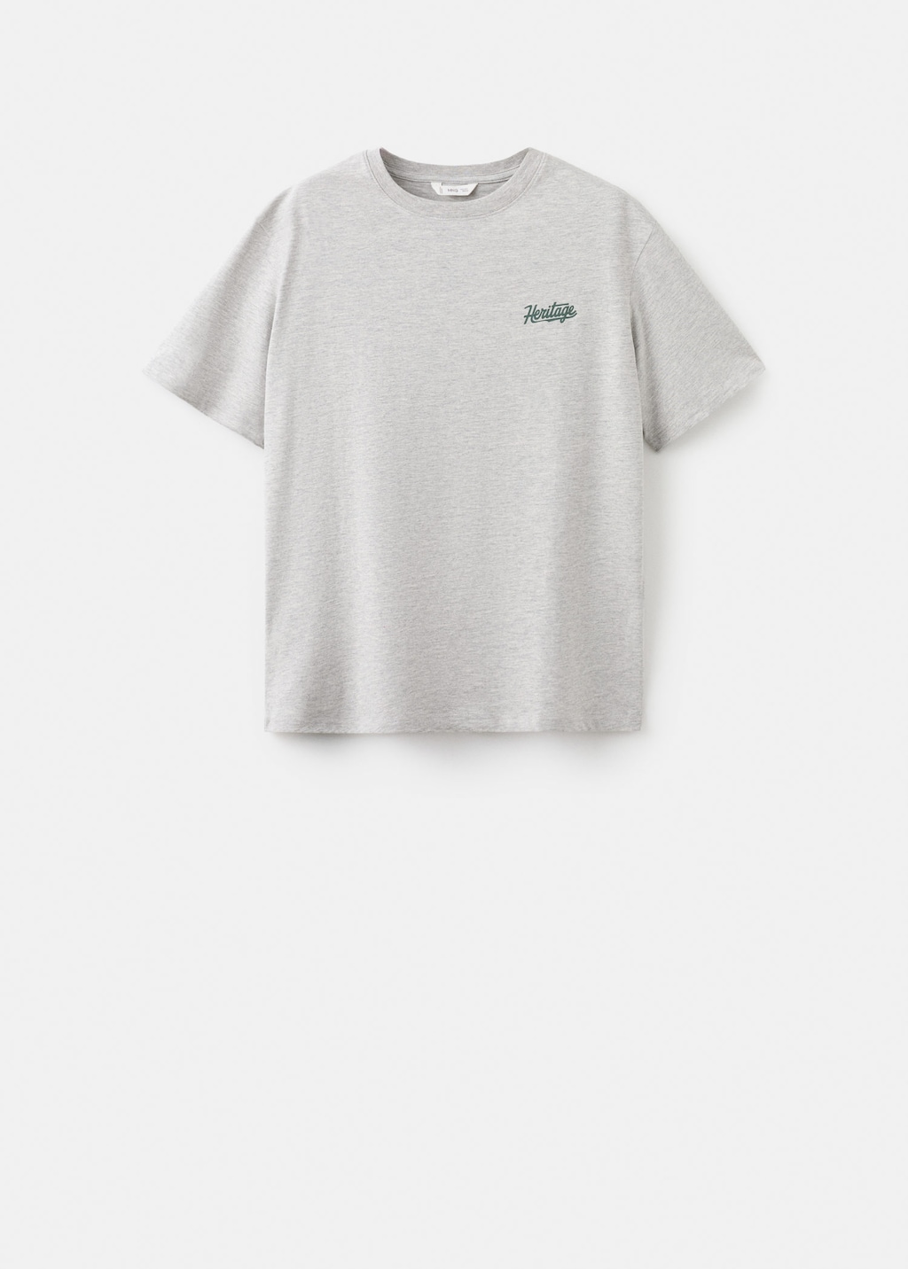 Mango Teen T-shirt Heritage Medium Heather Grey In Animal Print