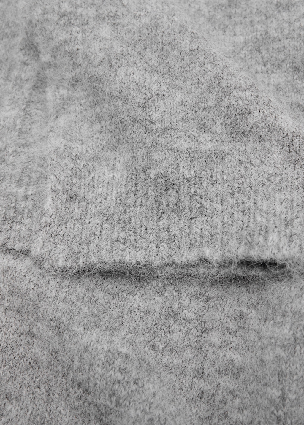Mango Écharpe En Tricot Uni Gris Chiné Moyen - Femme - Taille Unique -