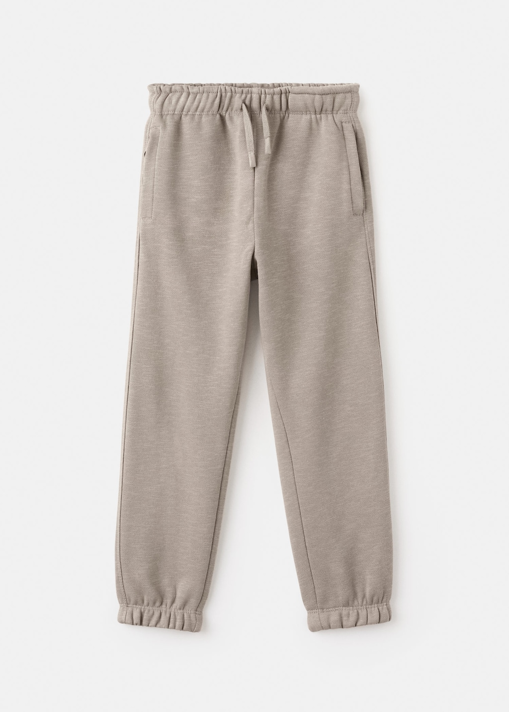 Mango Kids' Cotton Joggers With Elastic Waist Medium Brown