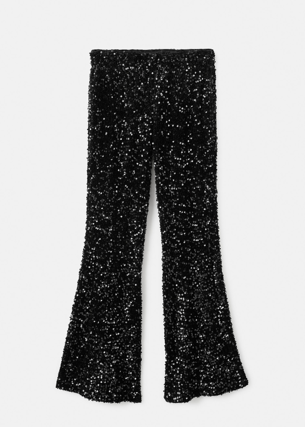 Mango Teen Sequin Flared Trousers Black