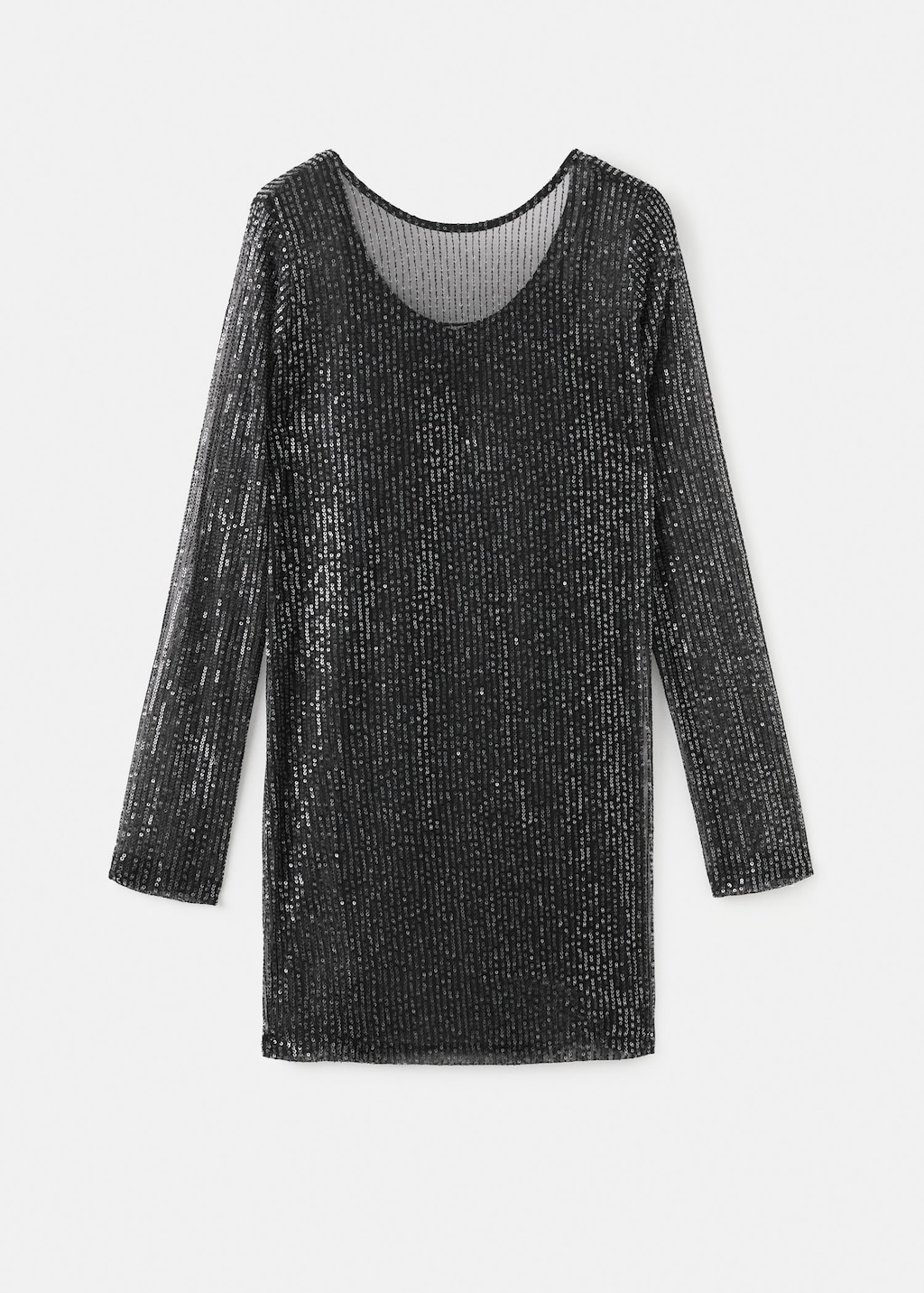 Mango Teen Short Dress With Sequins Black In Gray
