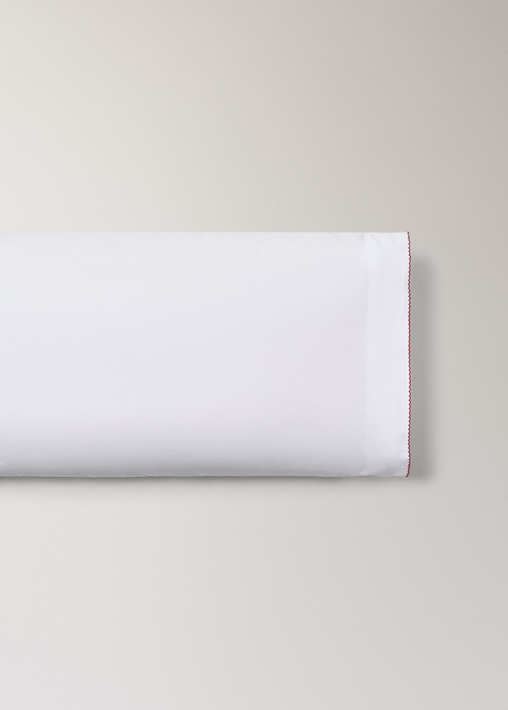 Mango Home Percale Cotton Children's Pillowcase With Contrasting Picot Detail 45x110cm White