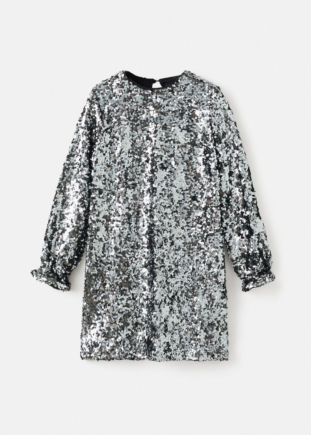 Mango Kids' Sequined Dress Black In Gray
