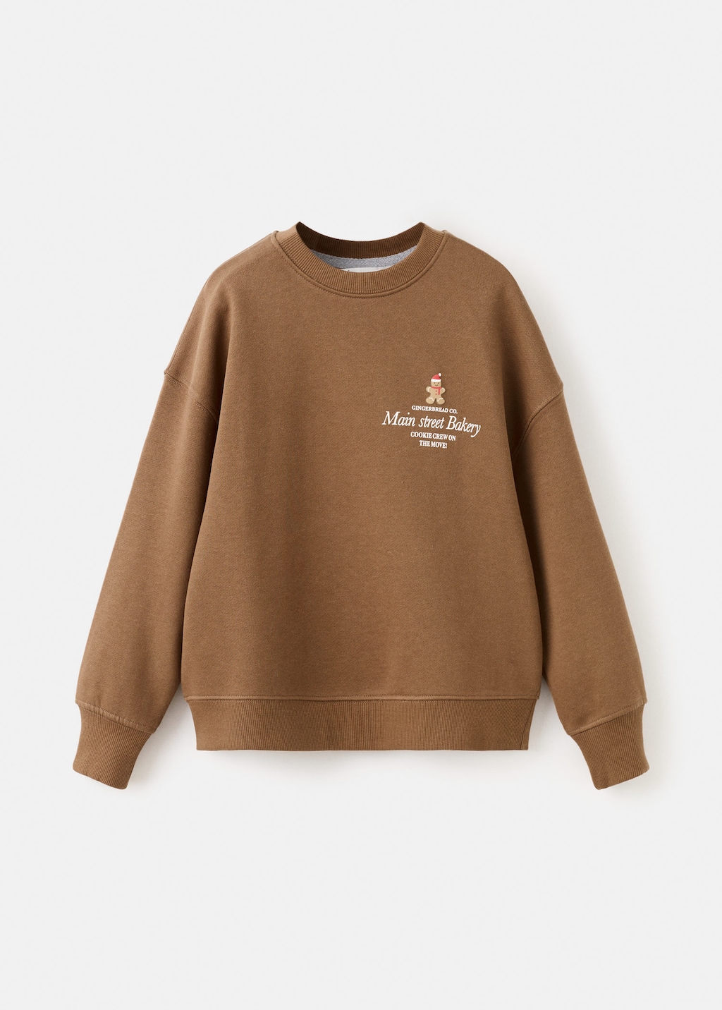 Mango Kids' Printed Cotton Sweatshirt Mustard In Brown
