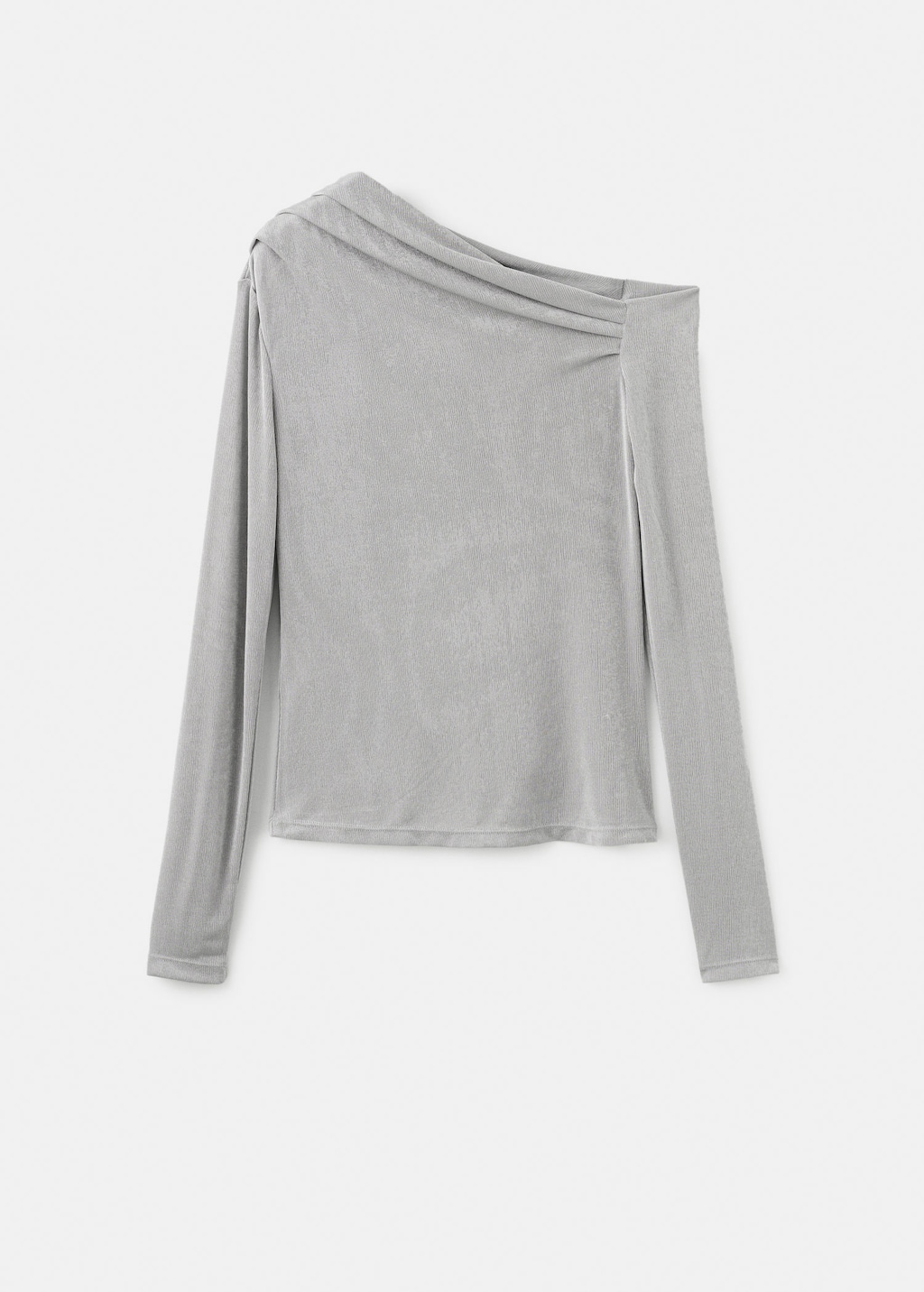 Mango T-shirt Asymétrique Manches Longues Gris - Femme - Xxl -  In Gray