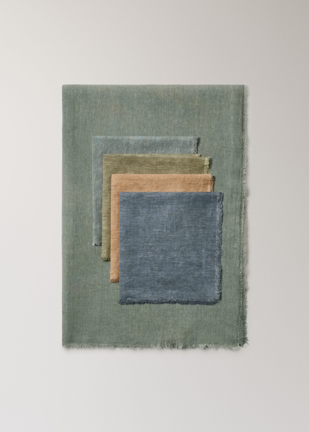 Mango Home Frayed Linen Tablecloth For 6-8 Diners Ink Blue In Multi