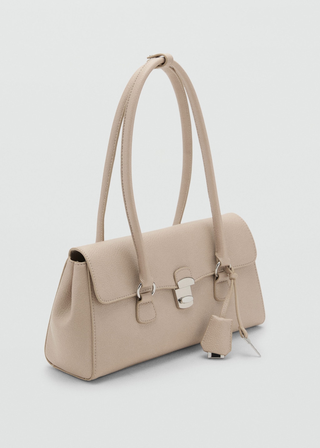 Mango City Shoulder Bag With Flap Off White