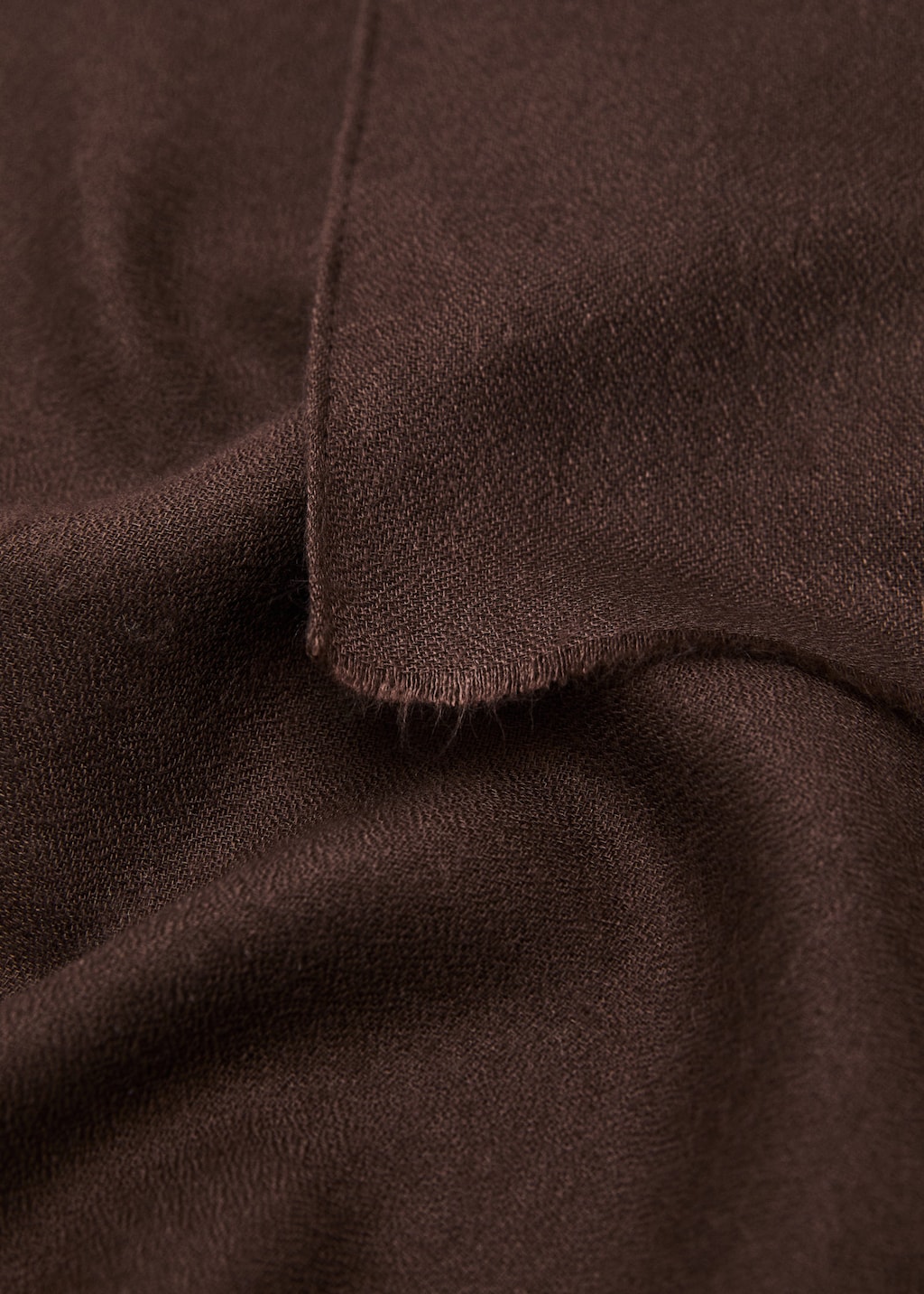 Mango Frayed Edge Scarf Chocolate In Brown