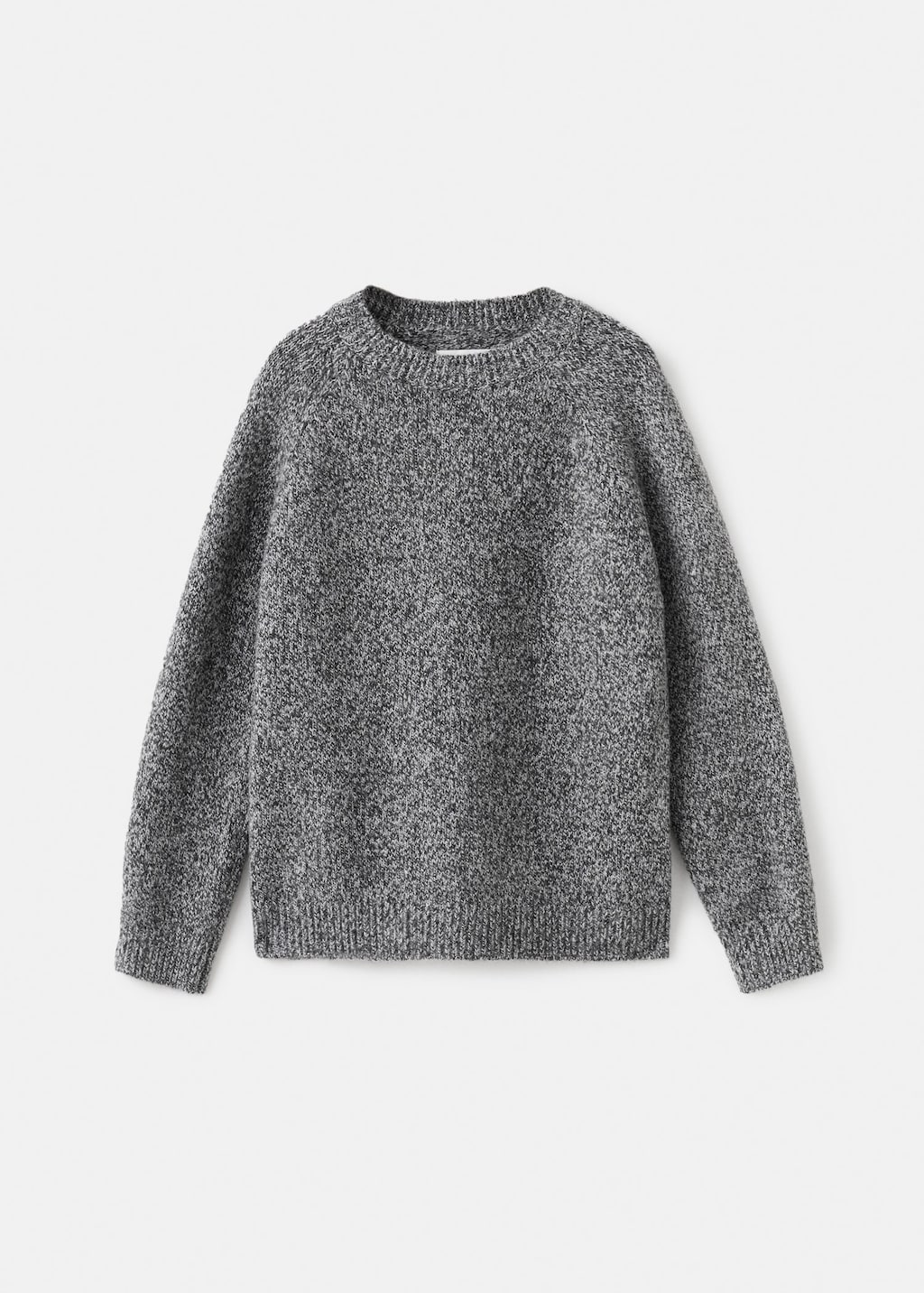 Mango Kids' Marbled Knitted Sweater Charcoal In Gray