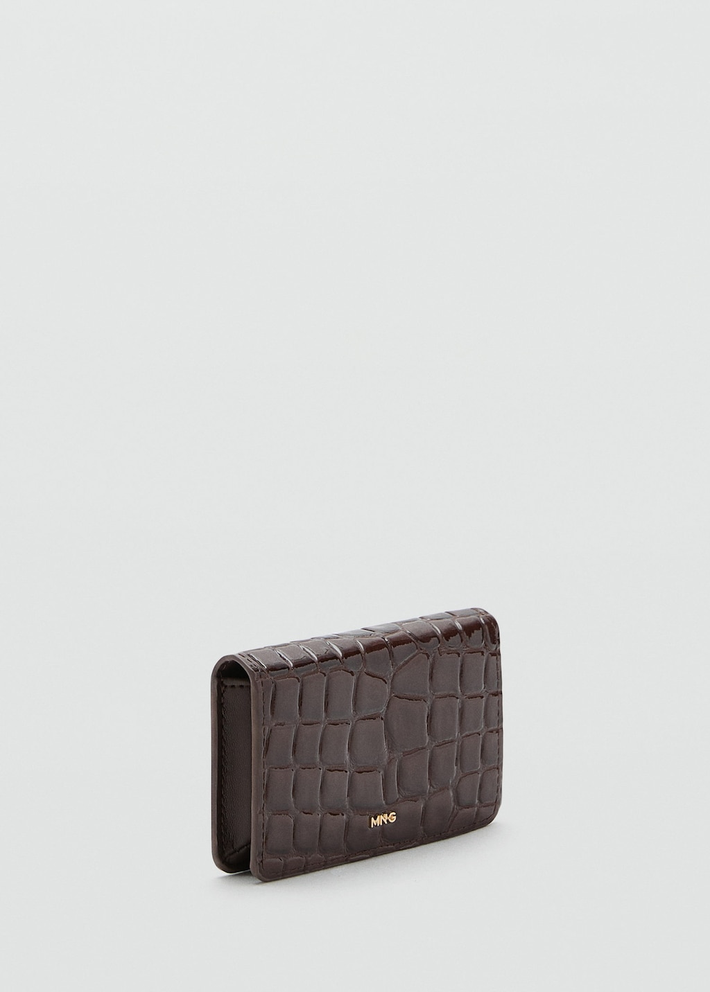 Mango Small Crocodile Wallet Chocolate In Brown