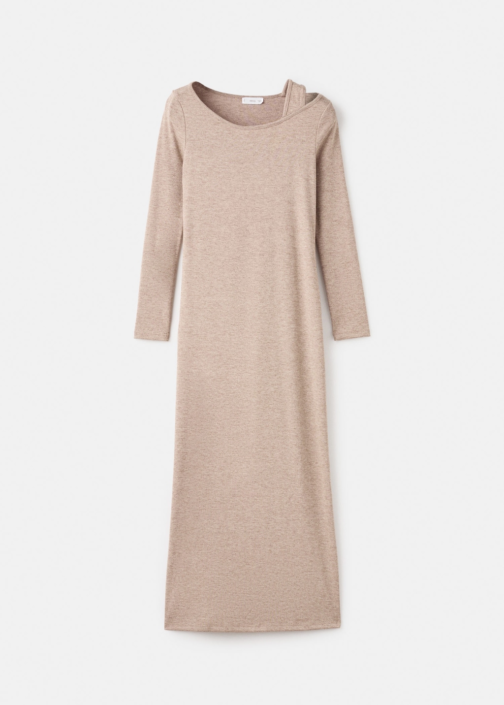 Mango Teen Long Dress With Cut-out Sand In Neutral