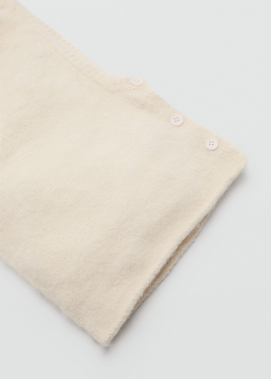 Mango Balaclava Knit Buttons Ecru In Neutral