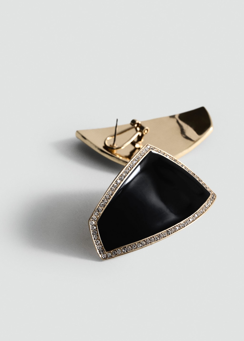 Mango Boucles D'oreilles Combinées Cristaux Noir - Femme - Taille Unique -  In Gold