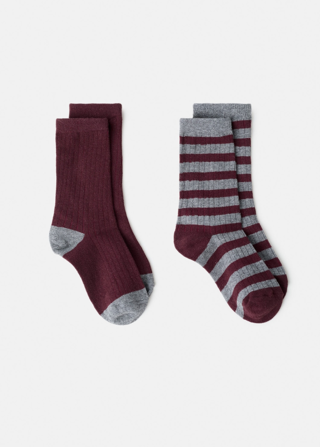 Mango Kids' 2 Pack Patterned Socks Burgundy