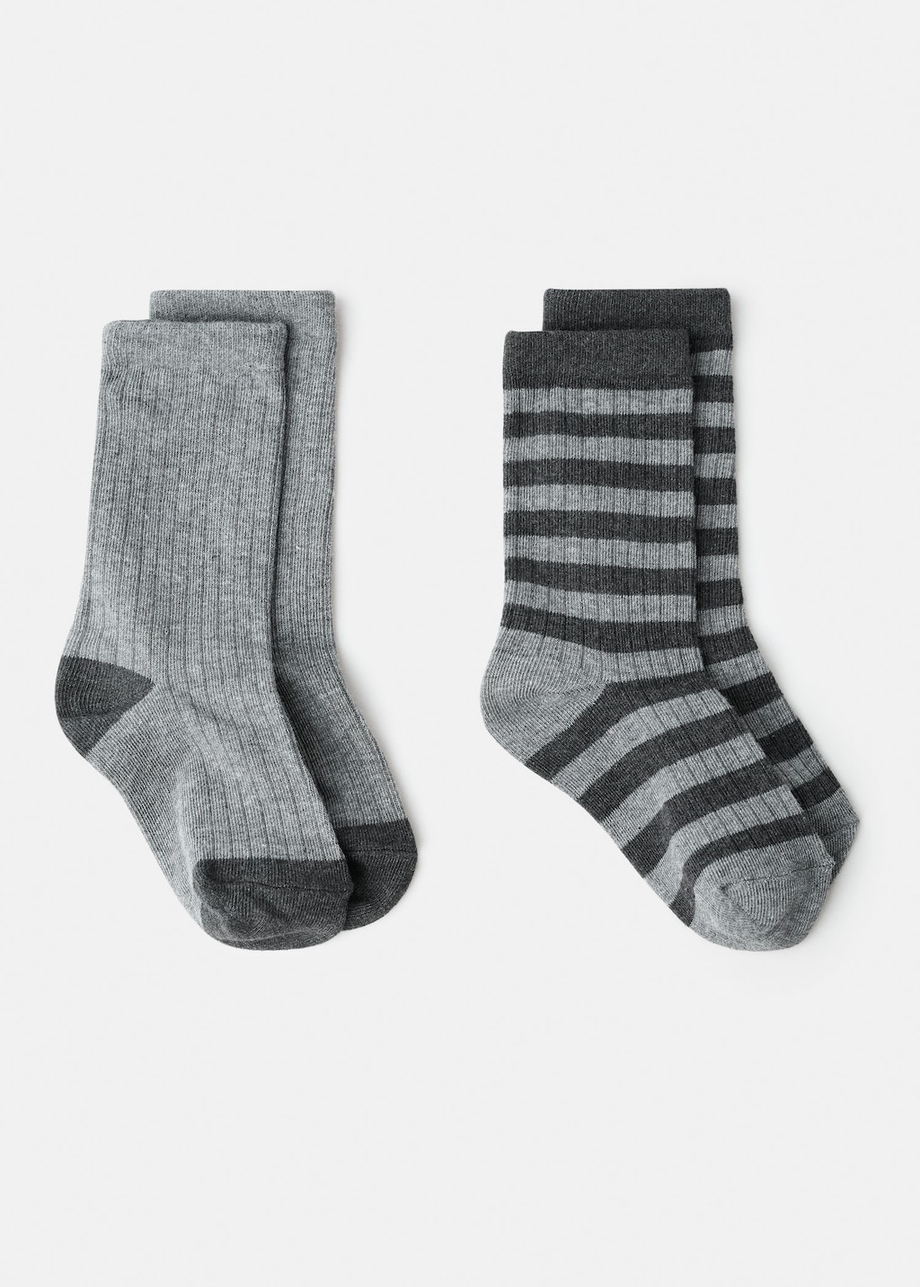 Mango Kids' 2 Pack Patterned Socks Medium Heather Grey In Grey